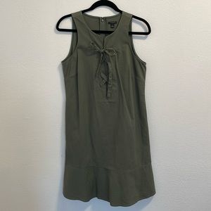 Ann Taylor Petite Olive Green Knee Length Dress Size 8P Great Condition